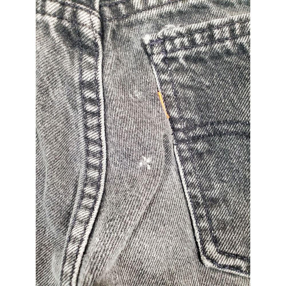 Vintsge Levi's 560 Orange Tab Jeans Mens 31x32 Black USA Loose Taper Distressed - Picture 5 of 16
